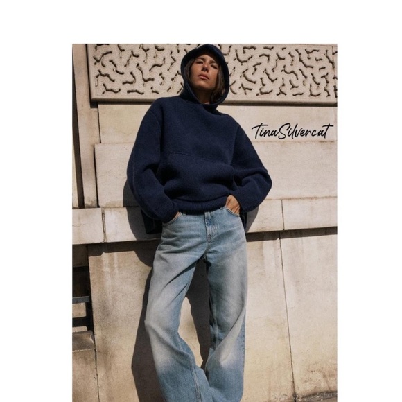 Zara Navy Blue Women's Sweater - Picture 7 of 9